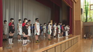 真田中学校 壮行会　東信大会前に選手を激励　　上田市