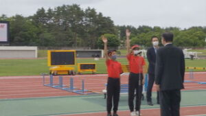 真田クラブ　県小学生陸上大会で選手宣誓
