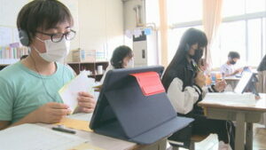 田中小学校６年生　タブレット活用し英語交流　東御市