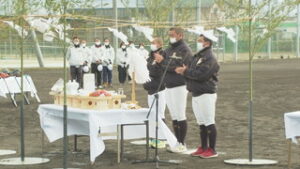 上田西高校硬式野球部　今年の必勝と安全を祈願