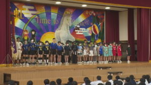 東信大会へ向けエール　運動部活動の壮行会　上田市立第四中学校