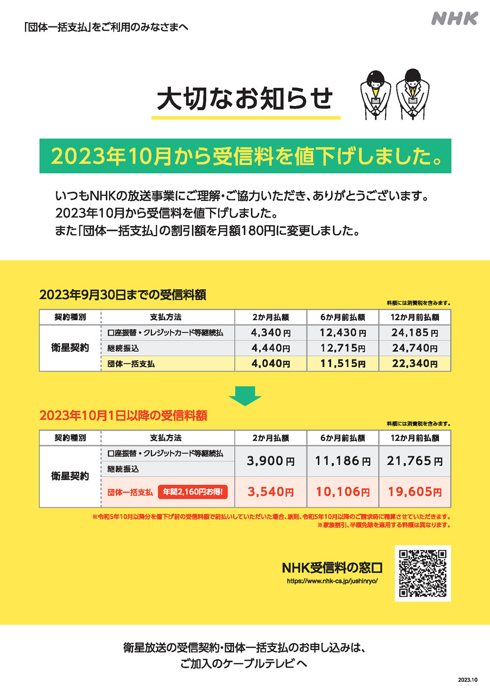 NHK団体一括支払 - UCV 上田ケーブルビジョン