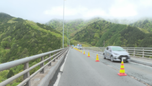 鹿教湯大橋　補修工事　国道２５４号　交通規制