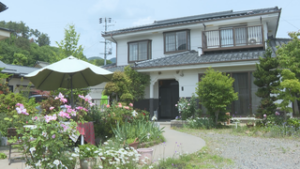 心を癒し明るくする花　上田バラ会　一ノ瀬さんの自宅のバラ　青木村