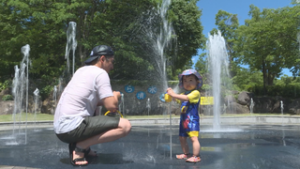 今シーズン最高気温の猛暑日　東御中央公園　