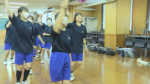坂城どんどん踊り練習　坂城中学校３年生　坂城町