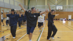 上田わっしょいに向けて練習　上田東高校ダンス班　上田市