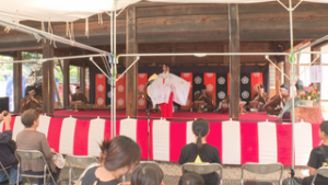 音楽や舞を奉納　生島足島神社　神賑祭　上田市下之郷