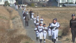 塩田ベースボールクラブ　仲間と競い合う　マラソン大会