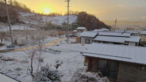 上田地域　平地で初雪