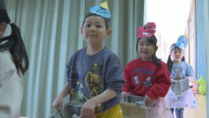 神川保育園　心の中の悪い鬼を追い払おう　上田市蒼久保