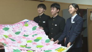 しおだっ子応援団　上田市立塩田中学校卒業生へエールの木贈る　上田市