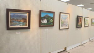 まるっと０２６８　第３１回上田絵画クラブ展・押出川のソメイヨシノ　花ひらく