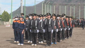 新体制で始動　上田市消防団　春季規律訓練　上田古戦場公園多目的グラウンド　