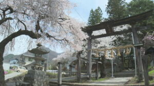 桜の御朱印も　山家神社でサクラ見頃　上田市真田町長