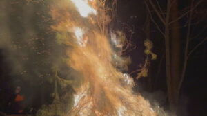 宮嶽山陵神社　春祭りに合わせ　四の宮の火祭り　東御市祢津