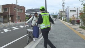 まるっと０２６８　５月１４日　自転車月間　外国人等の自転車利用に呼びかけ・小山憲市さん　紬織作品展