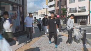 練習前に街をきれいに　上田ボクシングクラブ　清掃活動　上田駅周辺