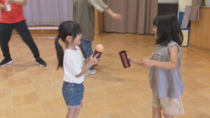 年長園児対象に筒けん教室　上田市南部保育園