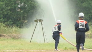 上田市消防ポンプ操法大会に向けて　上田市消防団第１０分団　上田市国分