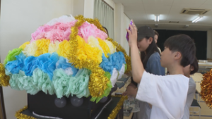 上田市常入自治会　クラフト神輿で祇園祭へ　常入自治会館