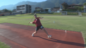 インターハイへ　やり投　山浦瑠楠選手　上田城跡公園　陸上競技