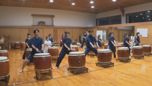 オーストラリアで来月　青木村義民太鼓　海外公演に向け練習　青木村総合体育館