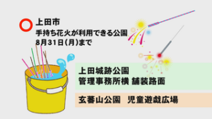８月末まで　上田の２公園　手持ち花火利用可能に