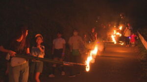 五穀豊穣と獣害低減を願う　稲倉の棚田　ししおどし祭り　上田市殿城