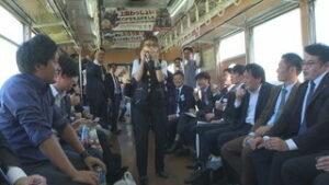 上田青年会議所　認承６５周年記念　別所線で貸し切り列車　上田市別所温泉