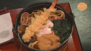ぽかぽかメニュー　東御市　食事処鹿曲　鍋焼きうどん